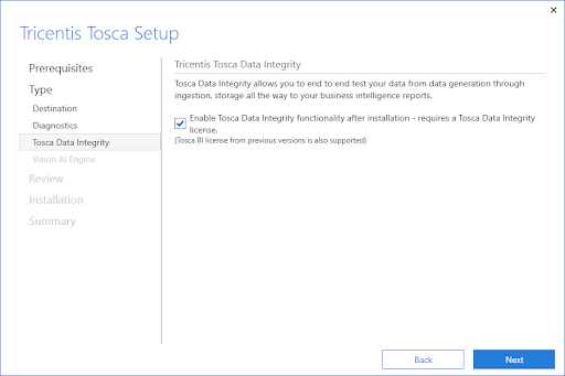 Tosca Data Integrity